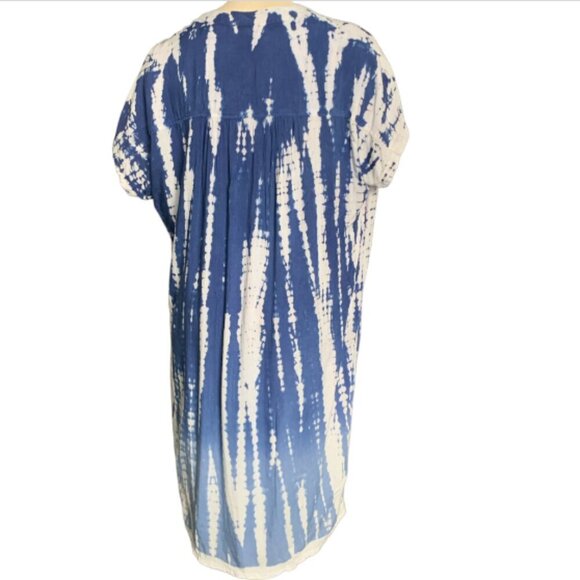 Sweet Magnolia Dress Ombre Tie Dye V-Neck Short Sleeve Lagenlook Sz M #101F - Picture 4 of 6